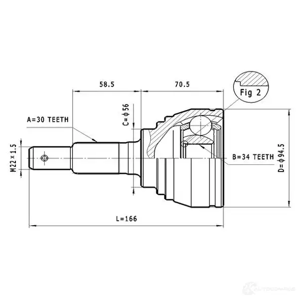 Шрус приводного вала, комплект STATIM 1229369254 c566 I2MG S8