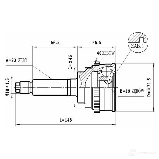 Шрус приводного вала, комплект STATIM c146 1229367566 JF VIF