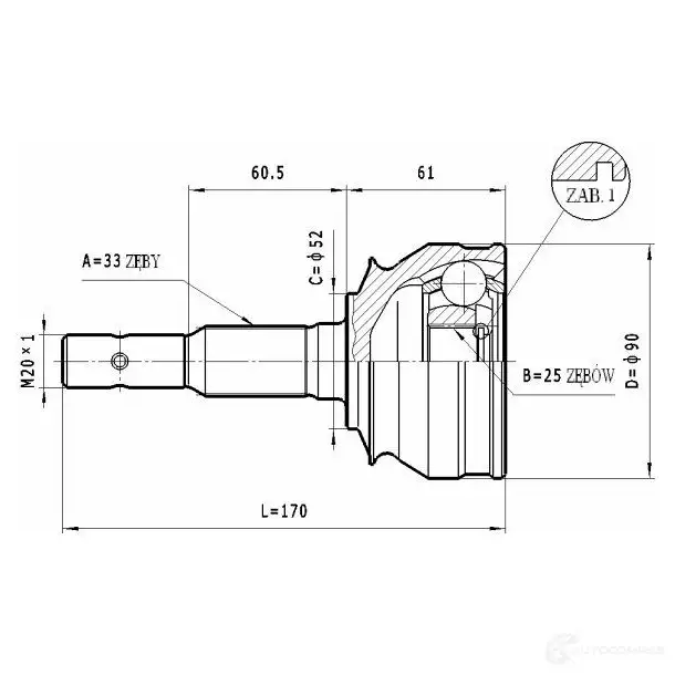 Шрус приводного вала, комплект STATIM P 9139B c242 1229367864