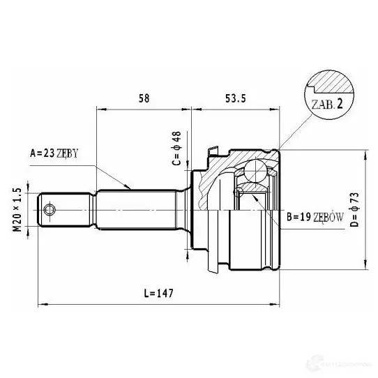 Шрус приводного вала, комплект STATIM 1229369108 c519 3I 1HJJK изображение 0