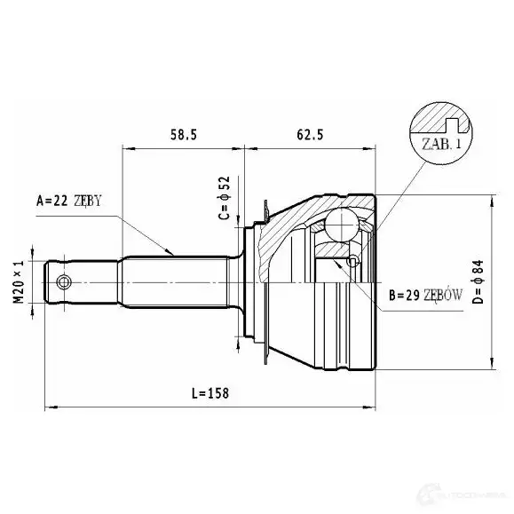 Шрус приводного вала, комплект STATIM 1229367346 c006 QXJ SW