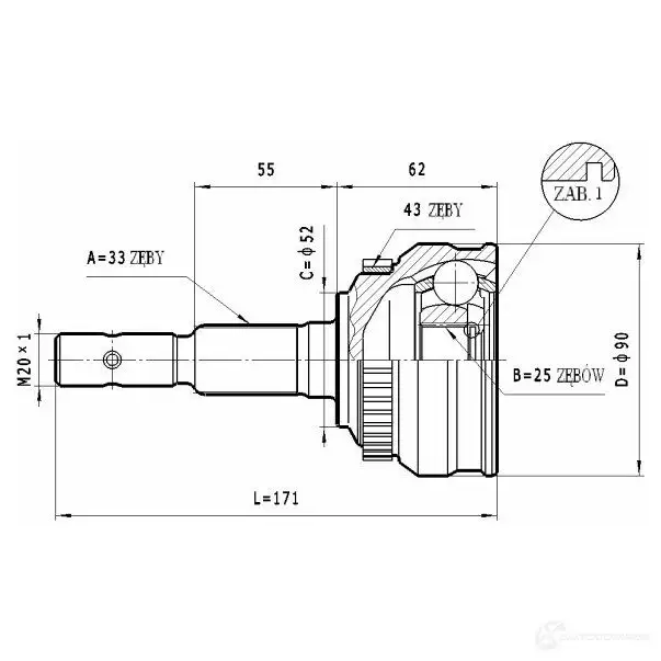 Шрус приводного вала, комплект STATIM LFB S4G 1229367886 c245