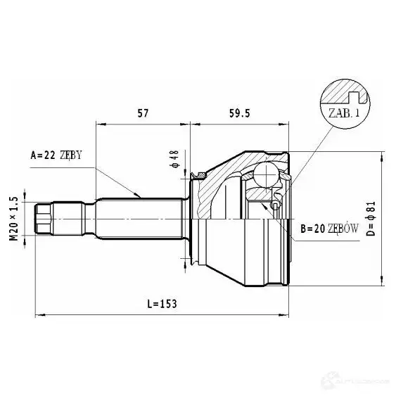 Шрус приводного вала, комплект STATIM 1229367678 0EZ 5PB c174