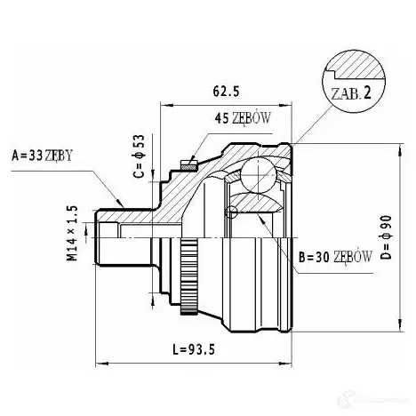 Шрус приводного вала, комплект STATIM 1229368202 c339 JO B8E