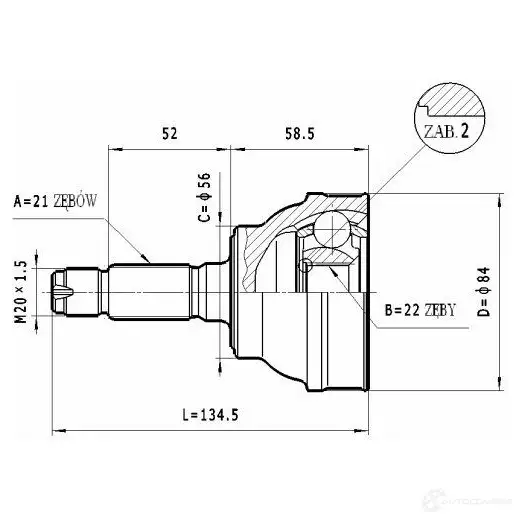 Шрус приводного вала, комплект STATIM c100 1229367356 9Y 0MM изображение 0