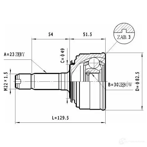 Шрус приводного вала, комплект STATIM 1229368562 PQEXEL D c425 изображение 0