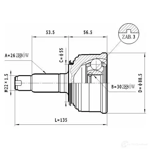 Шрус приводного вала, комплект STATIM 1229368670 c451 VTP 1M
