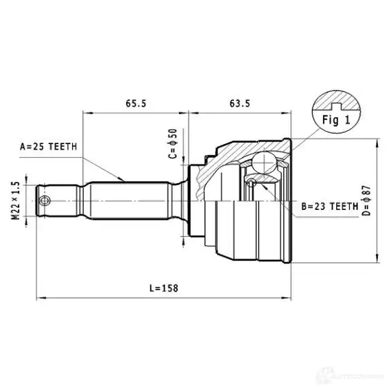 Шрус приводного вала, комплект STATIM 1229369526 V82R MYO c620