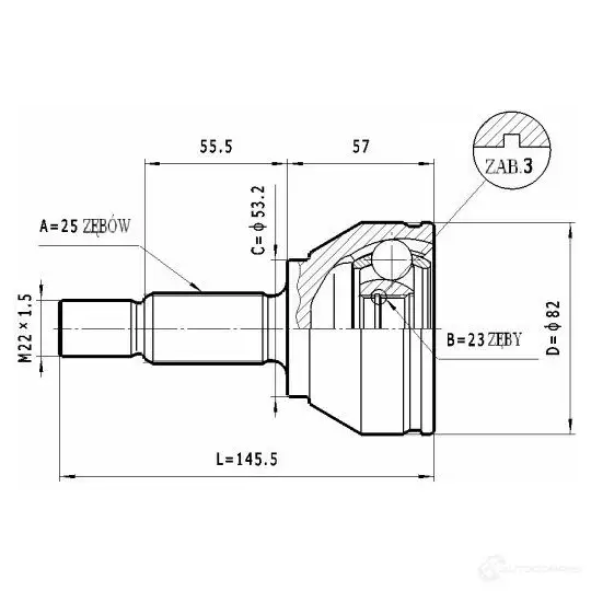 Шрус приводного вала, комплект STATIM c191 1229367716 QPI8 WLQ