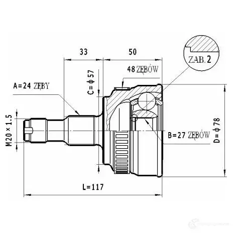 Шрус приводного вала, комплект STATIM c215 1229367802 R1L GUX