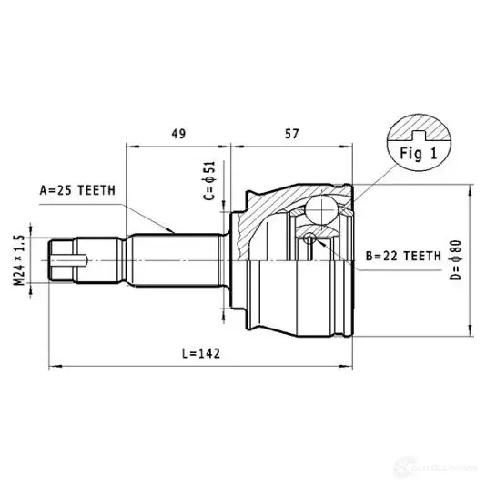 Шрус приводного вала, комплект STATIM c155 4 KW5NAG 1229367596