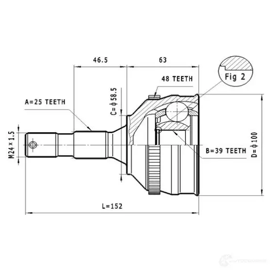 Шрус приводного вала, комплект STATIM 1229367432 1Q 59V c114 изображение 0