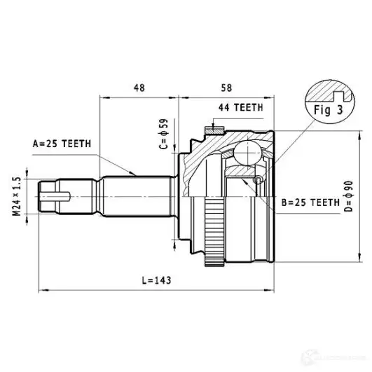 Шрус приводного вала, комплект STATIM 1229367608 c160 HL MF73