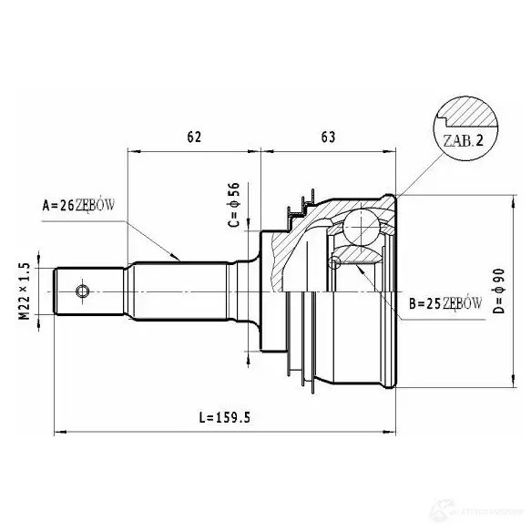 Шрус приводного вала, комплект STATIM 7L UEC c579 1229369314 изображение 0