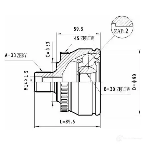 Шрус приводного вала, комплект STATIM 1229368078 NV EOSG c297 изображение 0