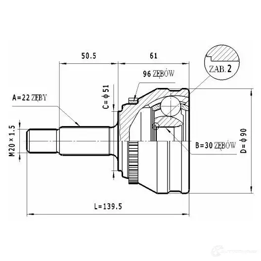 Шрус приводного вала, комплект STATIM c334 BUO COAZ 1229368184 изображение 0