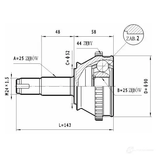Шрус приводного вала, комплект STATIM 1229367602 Q 4T45BT c158