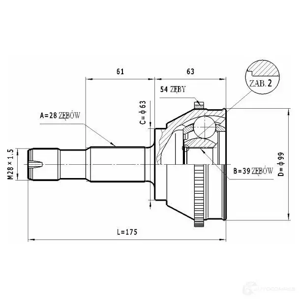 Шрус приводного вала, комплект STATIM 1419937890 c127 JK U3UH2 изображение 0