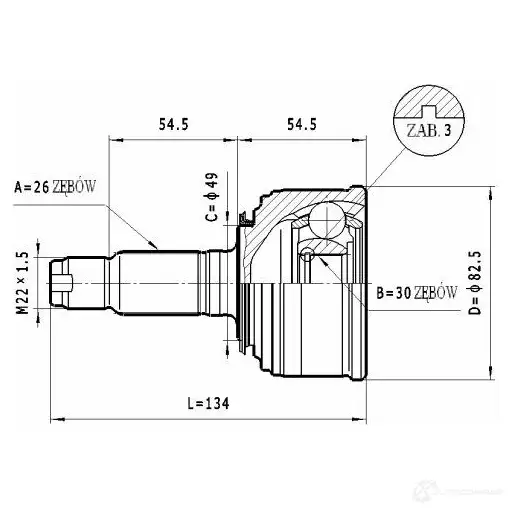 Шрус приводного вала, комплект STATIM 1229368616 c444 98FSM Q