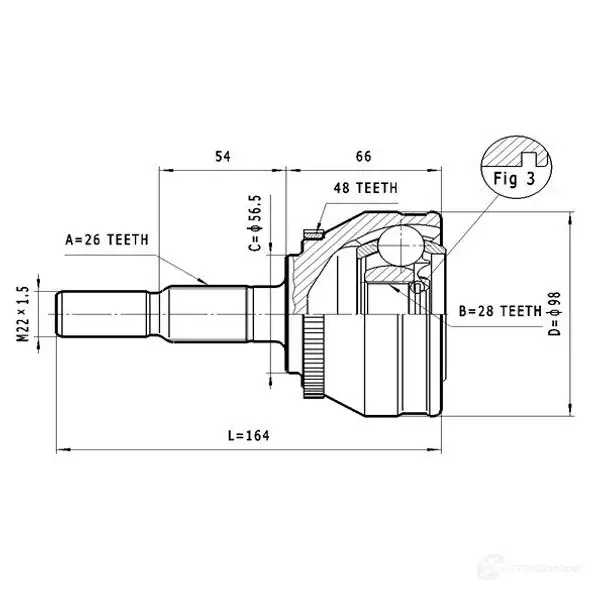 Шрус приводного вала, комплект STATIM 1229368412 c384 R6WM P