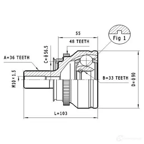 Шрус приводного вала, комплект STATIM 1229368420 c385 5G M1Y0 изображение 0
