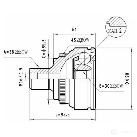 Шрус приводного вала, комплект STATIM 1229368210 6SH0 82 c340 изображение 0