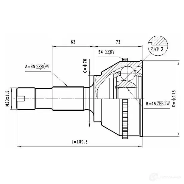 Шрус приводного вала, комплект STATIM 1229367528 c134 GI ZYF изображение 0