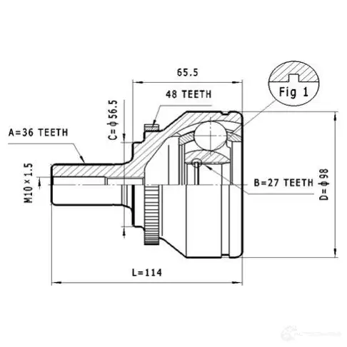 Шрус приводного вала, комплект STATIM Z 147QM c386 1229368424