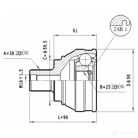Шрус приводного вала, комплект STATIM c335 QLNF ZK 1229368186