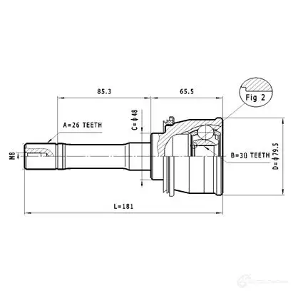 Шрус приводного вала, комплект STATIM 1229369688 c645 YMU8CW 2 изображение 0