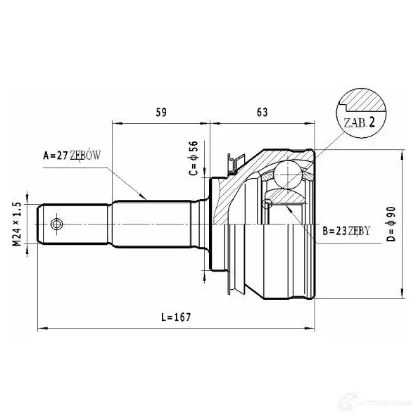 Шрус приводного вала, комплект STATIM G8GB04 L c506 1229369016 изображение 0