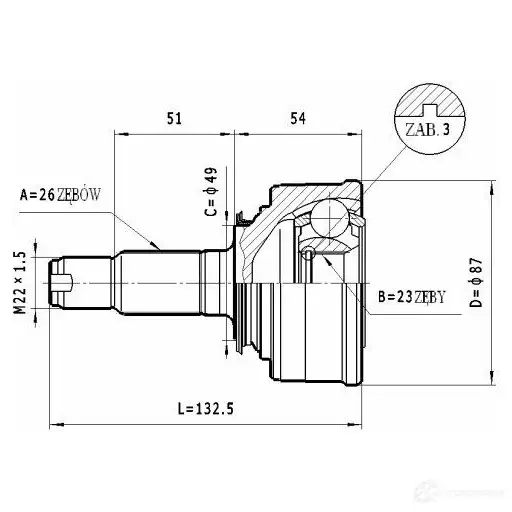Шрус приводного вала, комплект STATIM 1229368608 c440 F7 K9I