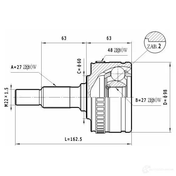 Шрус приводного вала, комплект STATIM c211 RCL TAQR 1229367772