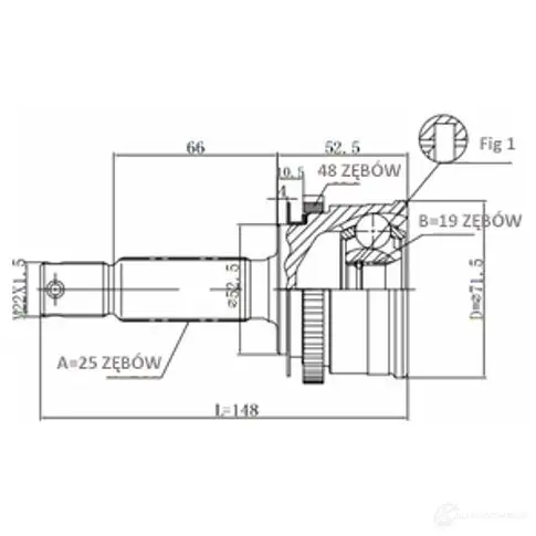 Шрус приводного вала, комплект STATIM XSE TR 1229369478 c612