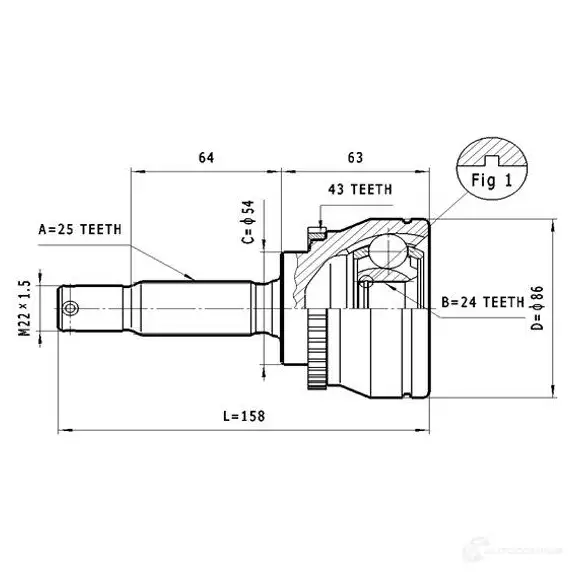 Шрус приводного вала, комплект STATIM 4TR 69 c624 1229369580 изображение 0