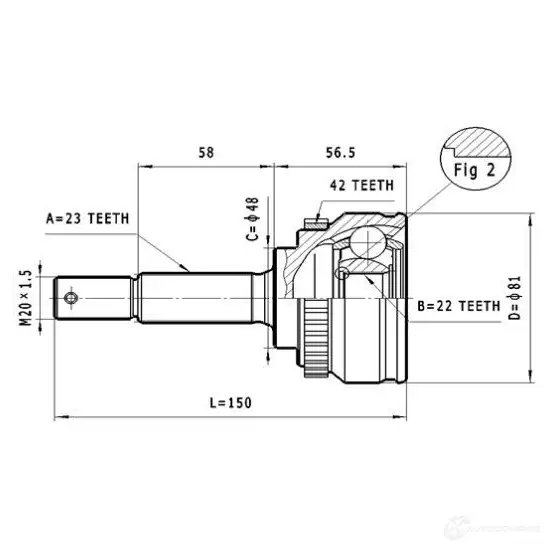 Шрус приводного вала, комплект STATIM c515 1CV JNQB 1229369074 изображение 0