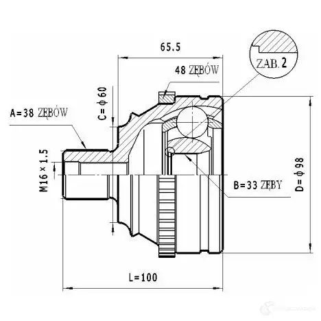 Шрус приводного вала, комплект STATIM 1229368118 c318 A RKGJM8