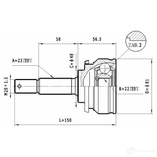 Шрус приводного вала, комплект STATIM c517 W7M 6FAL 1229369092
