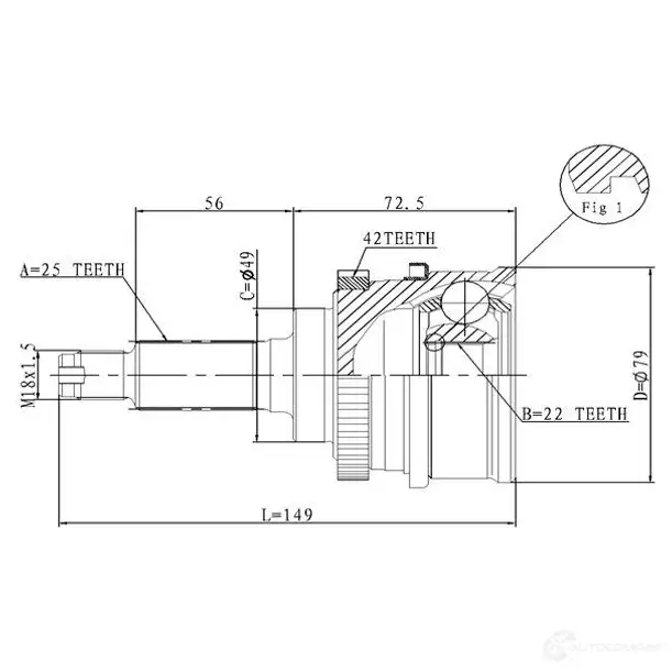 Шрус приводного вала, комплект STATIM 1229369618 G PE5P c633 изображение 0