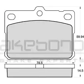 Тормозные колодки, дисковые, комплект AKEBONO AN-038K 20703 20 330 1194440186 изображение 0
