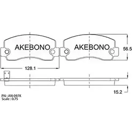 Тормозные колодки, дисковые, комплект AKEBONO 20047 AN-097KE 1194440251 20699 изображение 0