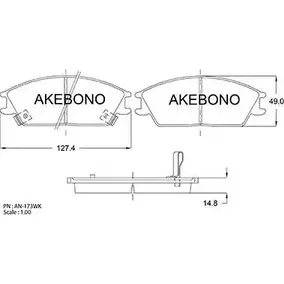 Тормозные колодки, дисковые, комплект AKEBONO AN-173WKE 1194440476 21773 2101 2 изображение 0