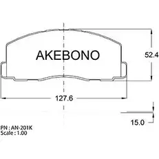Тормозные колодки, дисковые, комплект AKEBONO E1 90R-01513/036 1194440480 20955 AN-201K изображение 0