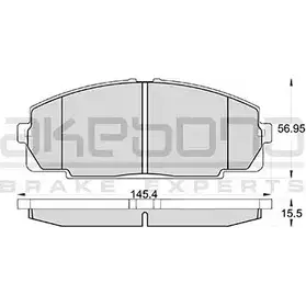 Тормозные колодки, дисковые, комплект AKEBONO 5NQU7 21 468 AN-247K 1194440650 изображение 0