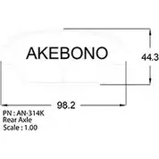 Тормозные колодки, дисковые, комплект AKEBONO 21125 E13 90R-010031/001 1194440852 AN-314K изображение 0