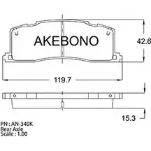 Тормозные колодки, дисковые, комплект AKEBONO E2 90R-01151/002 AN-340K 1194440940 21688 изображение 0