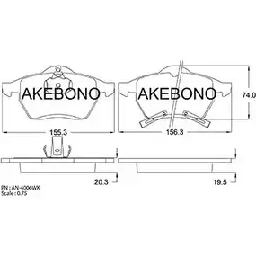 Тормозные колодки, дисковые, комплект AKEBONO 21829 AN-4006WKE 23116 1194441185