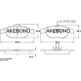 Тормозные колодки, дисковые, комплект AKEBONO 23140 23141 AN-4038WK 1194441348 изображение 0