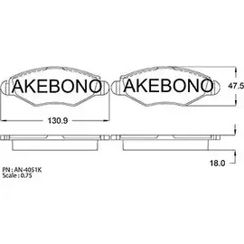 Тормозные колодки, дисковые, комплект AKEBONO AN-4051K 1194441422 23597 23205 изображение 0
