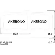 Тормозные колодки, дисковые, комплект AKEBONO 1194441640 24143 AN-4094WK 21381 изображение 0